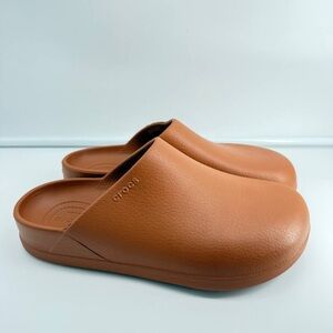 Crocs Dylan Women’s slip On Clog Mule Cognac Brown 209366 Size 9 NEW Men Size 7